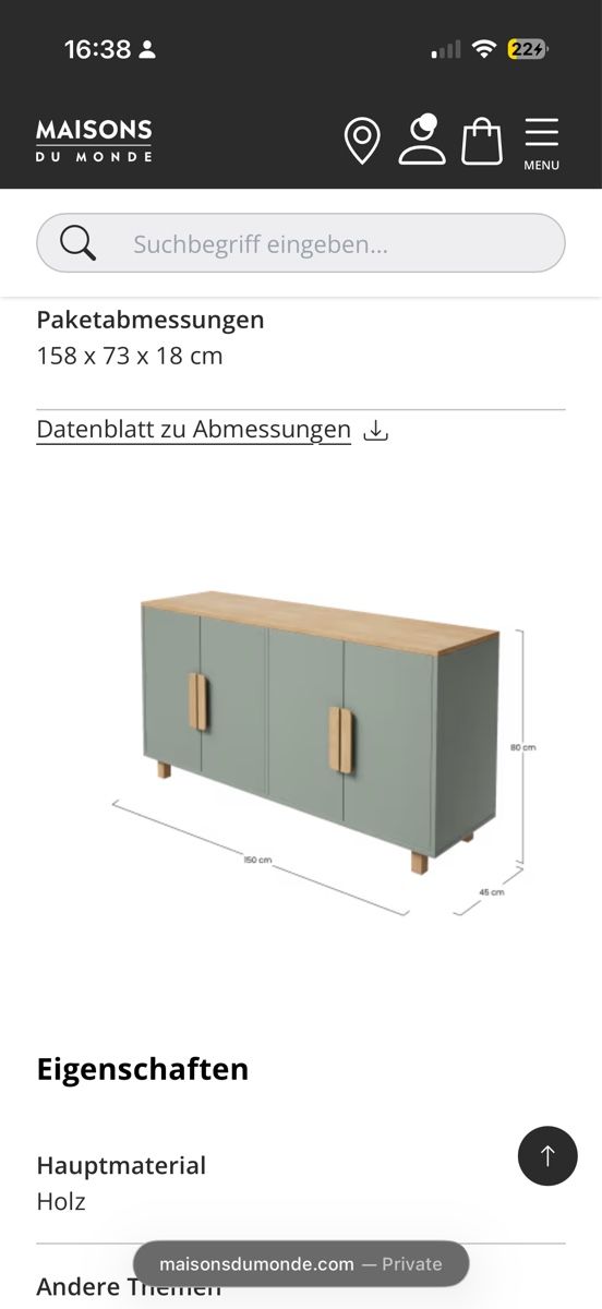 Maisons du monde Buffets: Sideboard 150cm Maisons du Monde – Neuf (Voir description) à Kreuzlingen par fab_9x8z 2