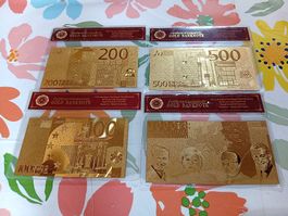 Banconote euro in foglia d'oro 