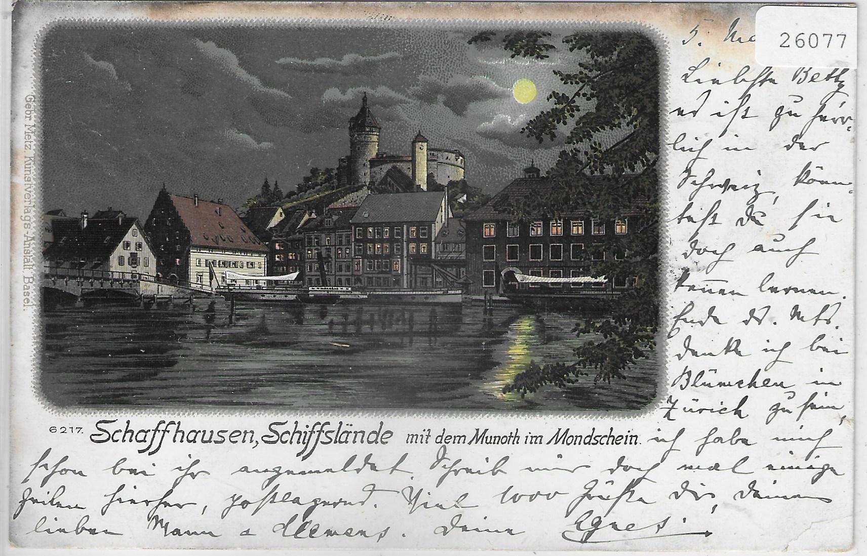 Cartes postales: Schaffhausen - Schiffslände mit dem – Antique à Ettingen par Kartenplanet
