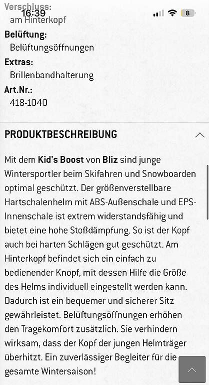 Caschi: Kinderskihelm Bliz Boost – Usato da Ettingen venduto da lin_6dcg 2