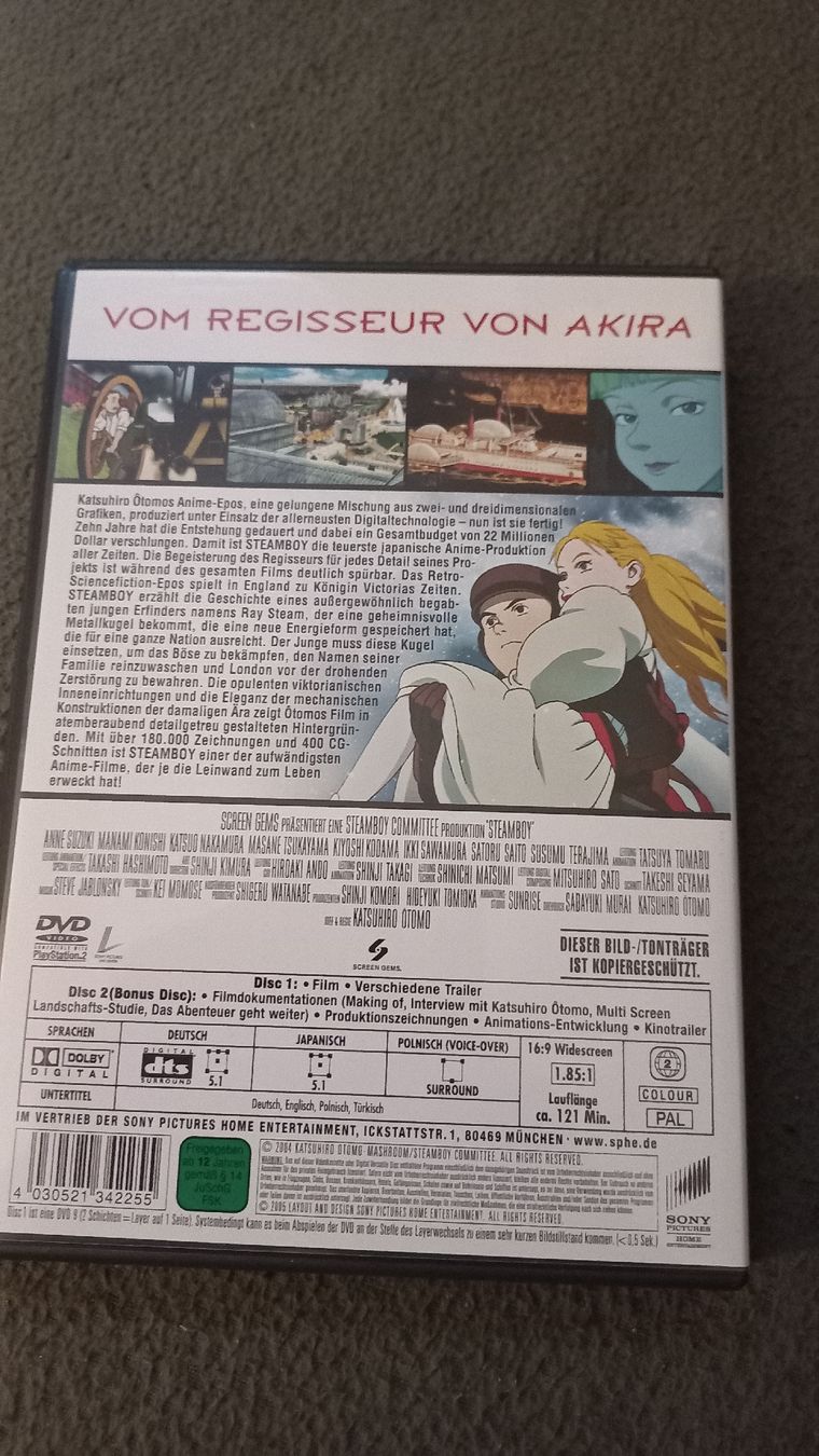 Tutti i DVDs: Steamboy - Directors Cut - 2 DVDs Anime – Usato da Olten venduto da Donatello1984 1