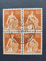 1917 ZNr. 140 Helvetia m. Schwert Viererbl. Vollstempel BERN