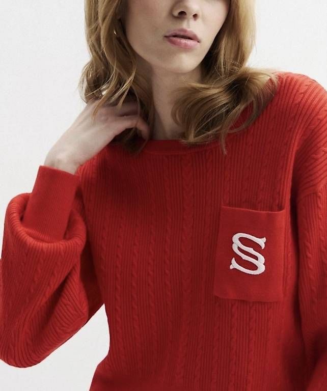 Maglioni & Felpe: SANDRO PARIS Pullover Strick rot Gr. S – Nuovo (secondo la descrizione) da Dübendorf venduto da CaBer 1