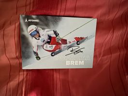 Autogrammkarte Eva-Maria Brem, Original Unterschrift!