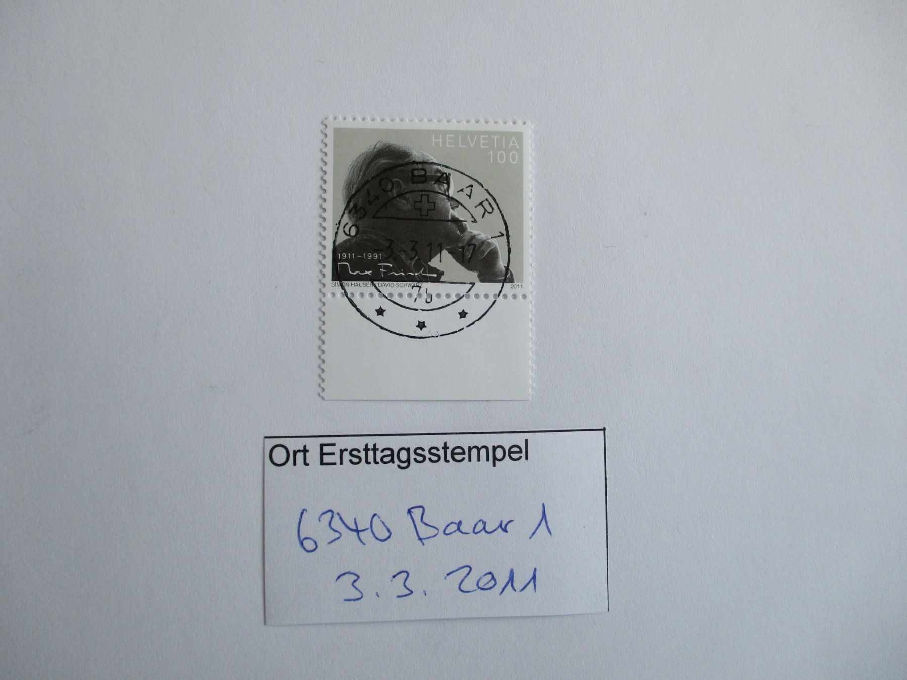 Tutti i francobolli: Voll Ort Ersttagsstempel 6340 Baar 1 – Usato da Langnau b. Reiden venduto da Aktuell88