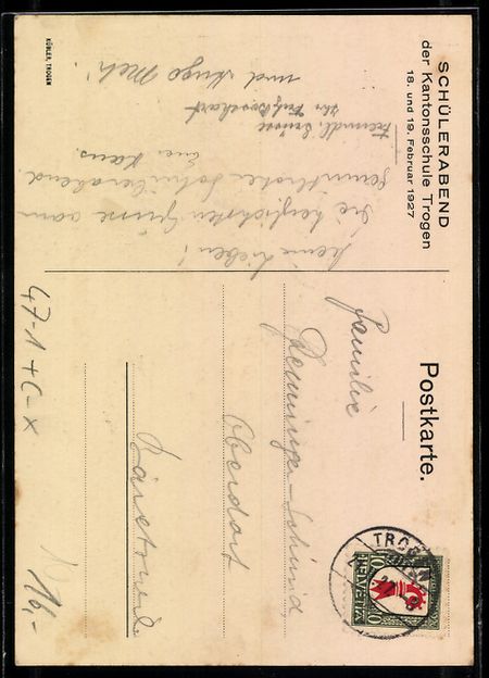 Cartes postales: Trogen, Schülerabend der Kantonschule T – D'occasion à Berlin par bartko-reher 1