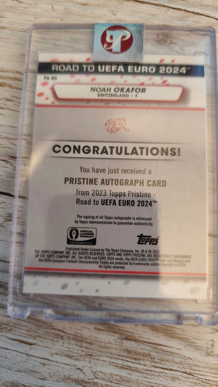 Topps Carte collezionabili: Topps Pristine Euro 2024 Noah Okafor mit Autogramm – Usato da St. Gallen venduto da RudyundFloydCards 1