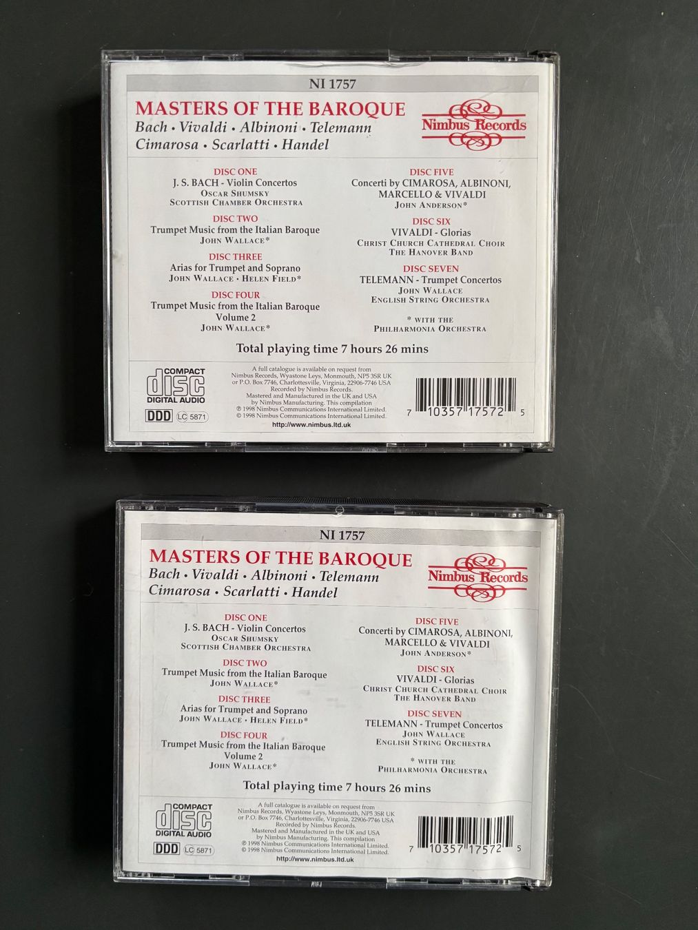 CD: 7-CD-Doppelbox Meister des Barock – Usato da Stans venduto da Abukadnezar 1