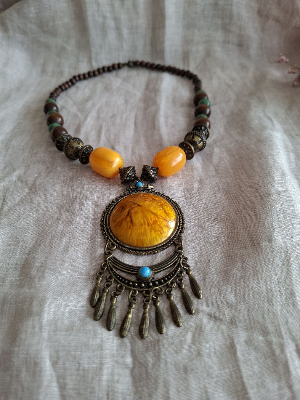 Catenine: Collier Bohème Statement à Grand Pendentif Ambre – Nuovo (secondo la descrizione) da Lutry venduto da Sim_Sta 3
