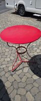 Gartentisch rund, metall, rot, D=70cm, H=76cm