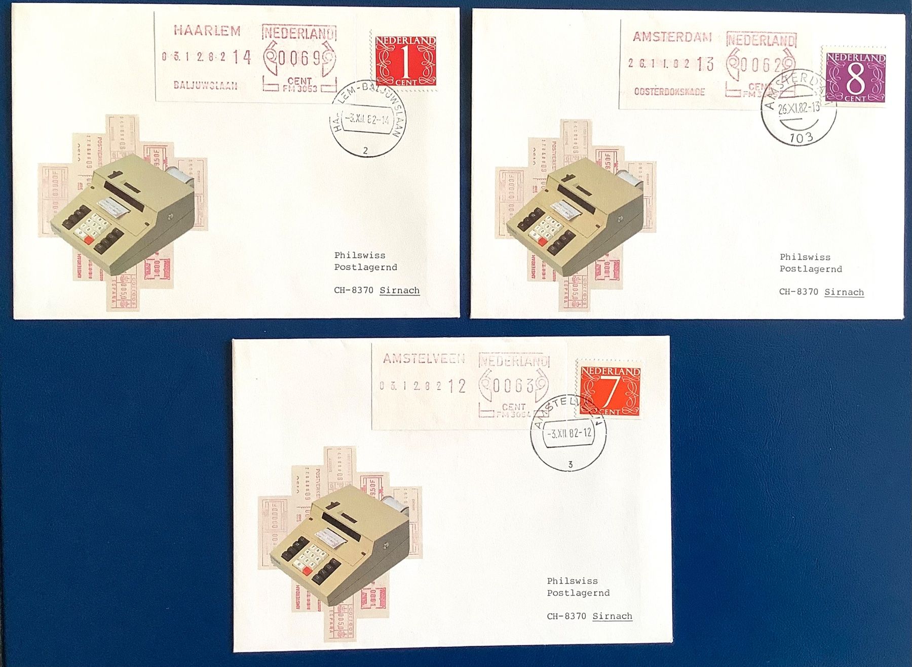 Alle Briefmarken: 1982 - Niederlande - ATM - Div.FDC – Neu (gemäss Beschreibung) aus Liestal von Pep3