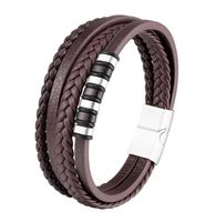 ARMBAND HERREN LEDER EDELSTAHL