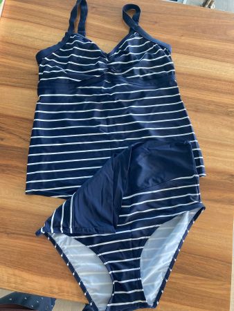 Umstandsbadeanzug Gr.M Navy/Weiss von JoJo Maman Bébé