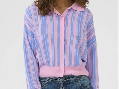 Strickjacke Culture CUDENY pink/blau gestreift Grösse XL neu