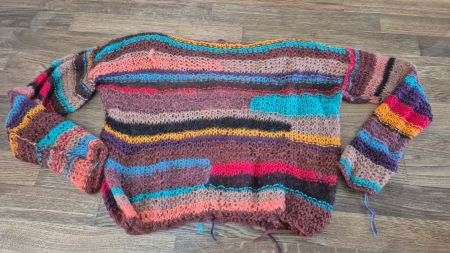 Handmade mohair colorful sweater