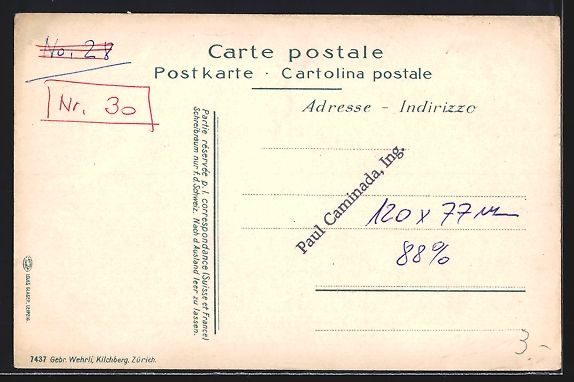 Cartoline postali: Thusis, Ortsansicht mit Viamala-Schlucht – Usato da Berlin venduto da bartko-reher 1