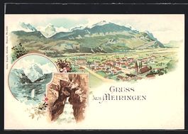 Litho Meiringen, Ortsansicht mit Reichen