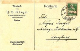 Apotheke Münzel, Baden, bestellt bei Zweifel, Malaga