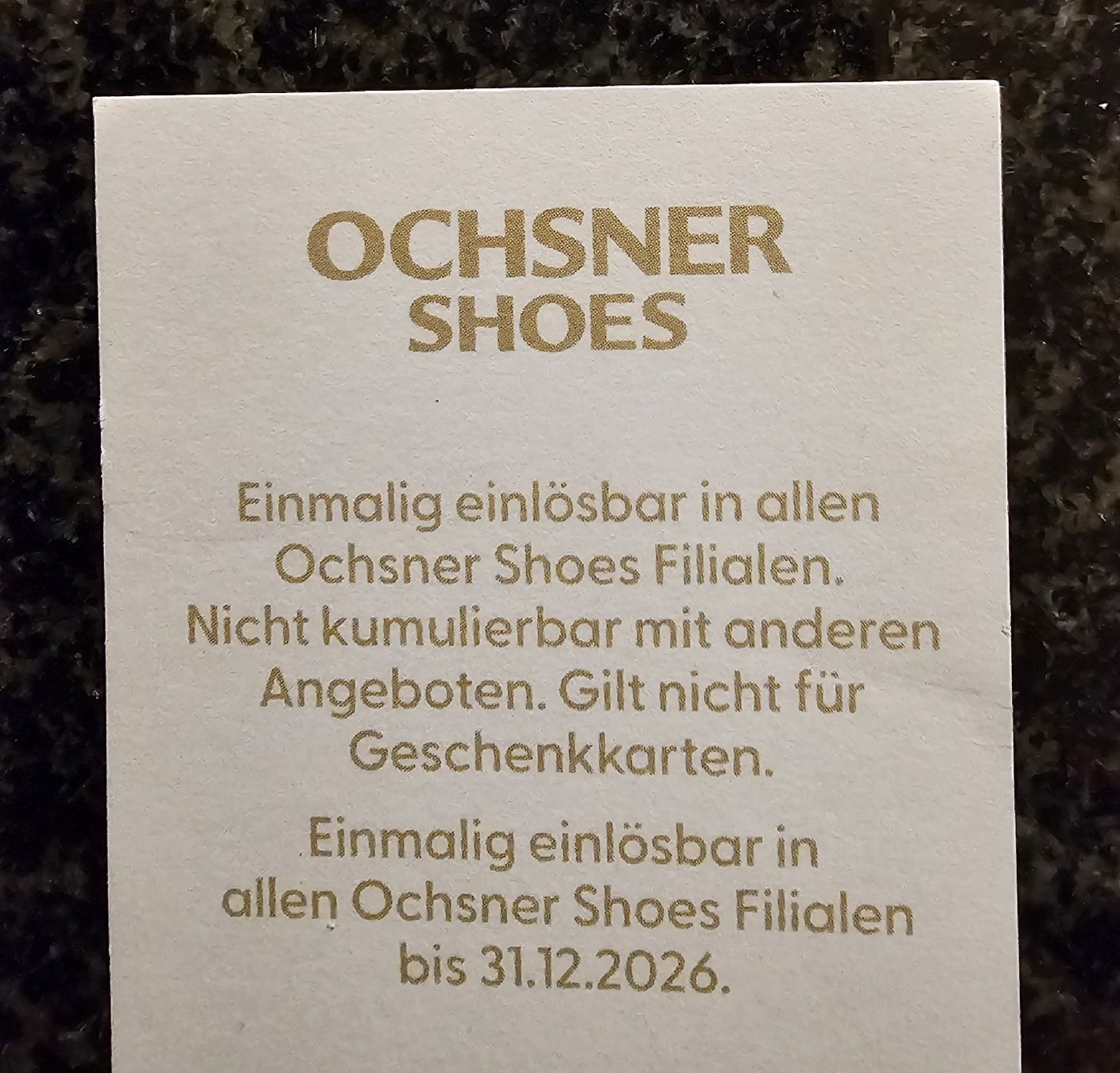 Ochsner Shoes Buoni: Ochsner Shoes Gutschein – Nuovo e nell'imballaggio originale da Bütschwil venduto da Taranabo 1