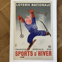 Affiche originale loterie nationale sports d'hiver 