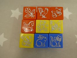 9 alte Kinderrassel Babyrassel Vintage