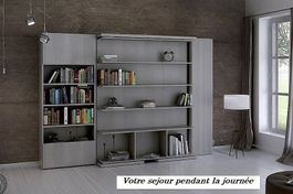 Lit escamotable tournant avec table de salle à manger