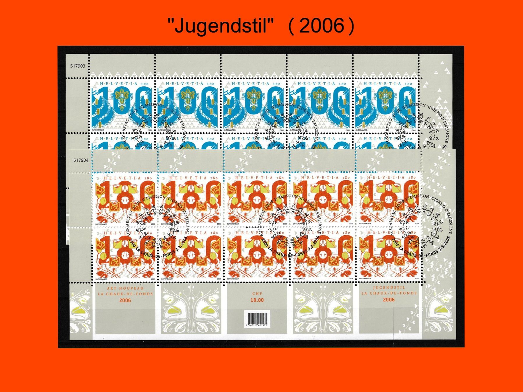 Tutti i francobolli: Bogen "Jugendstil" (2006) – Nuovo (secondo la descrizione) da Dübendorf venduto da Jumbo1990