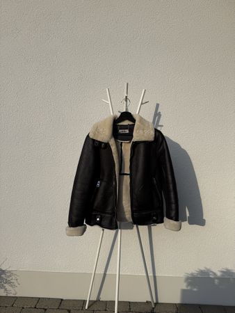 Kunstlederjacke Schwarz Gr M