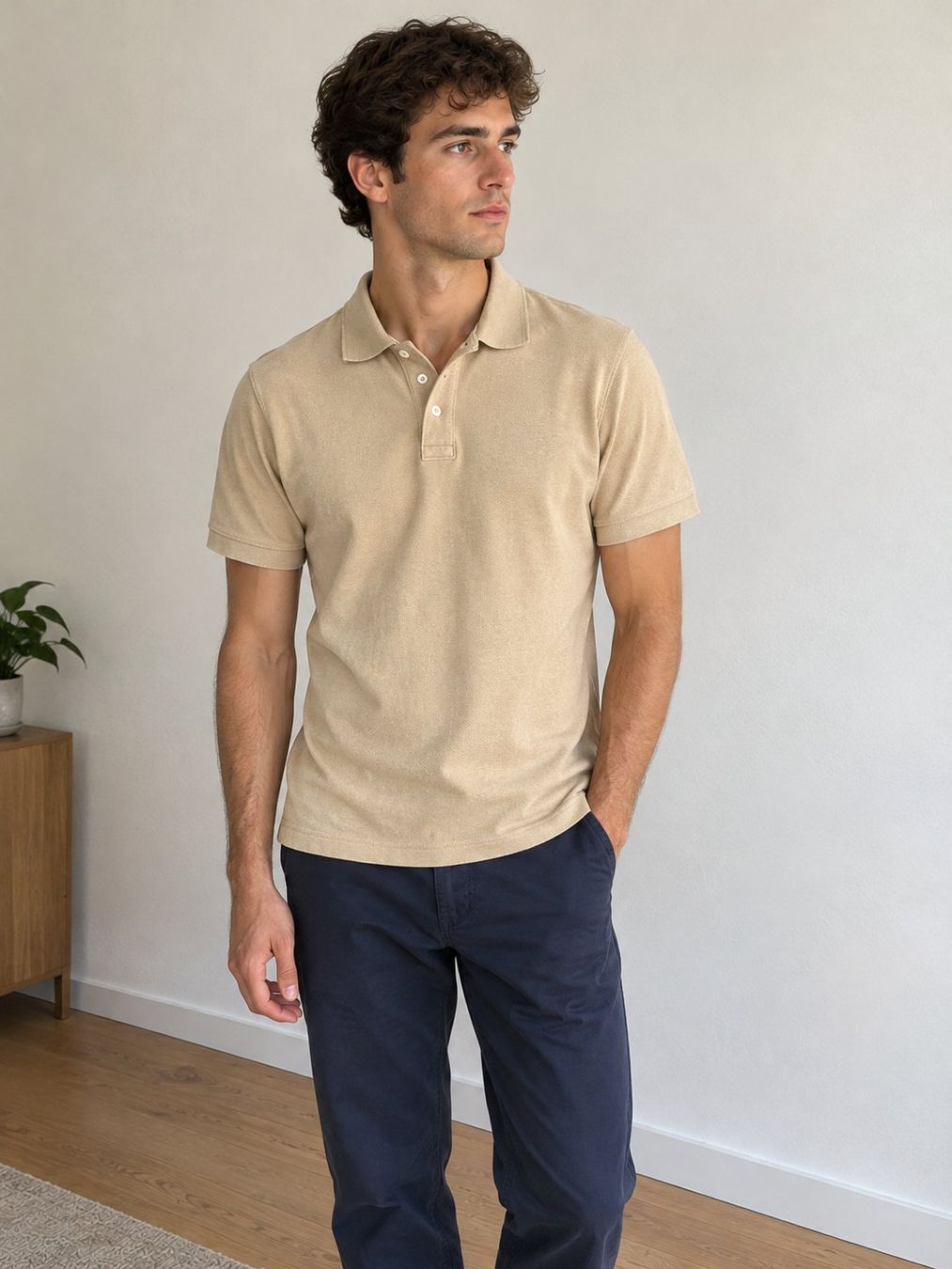 Polo-Shirts: Massimo Dutti Polo M Beige Extrafine Pique – Gebraucht aus Lausanne von SwissRunnerGuy