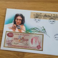 Banknoten Brief - Lettre avec billet de banque Guyana