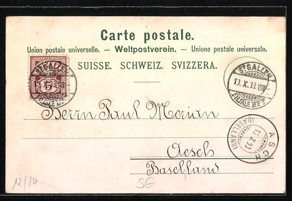 Cartoline postali: AK St. Gallen, Ansicht der Cantonsschule – Usato da Berlin venduto da bartko-reher 1
