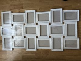 Weisse Fotorahmen, gebraucht, eine Folie fehlt.105x52