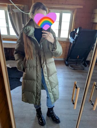 Lis Lareida Warmer Wintermantel, Kapuze, lang, down jacket