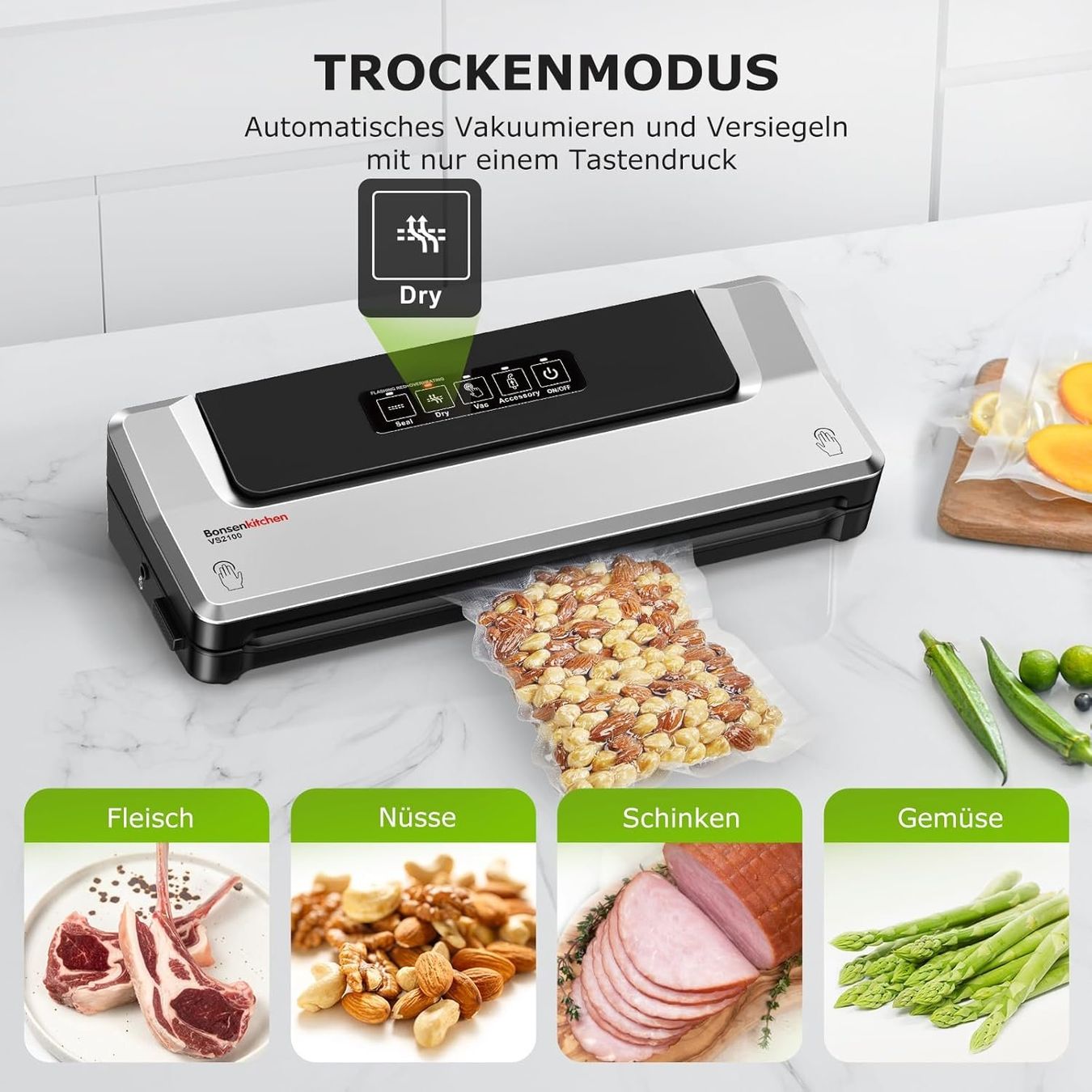 Elettrodomestici da cucina: Vakuumiergerät mit Folienschweissfunktion – Nuovo e nell'imballaggio originale da Herisau venduto da Senn24 2