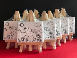 Staffelei Miniaturen für Tischkärtli Bastelarbeiten OVP 9St