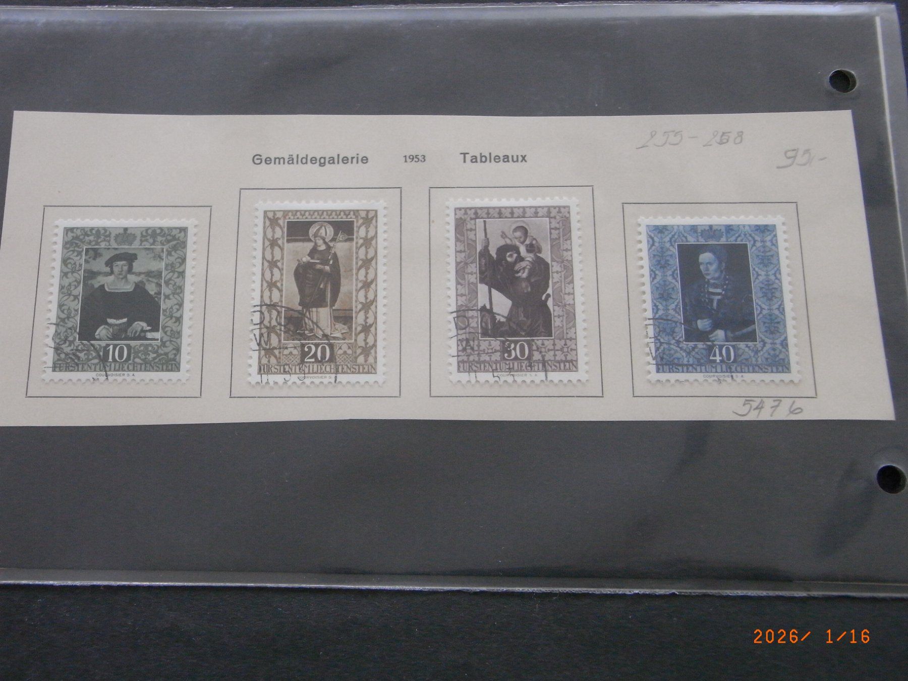 Tutti i francobolli: Fl 1953 255-258 g. Satz – Usato da Ittigen venduto da shetland