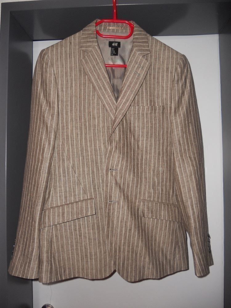 Jacken: Neu: Blazer - hellbraun/beige gestreift - Gr. 48 – Neu (gemäss Beschreibung) aus Uznach von Laeuffer