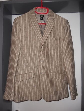 Neu: Blazer - hellbraun/beige gestreift - Gr. 48
