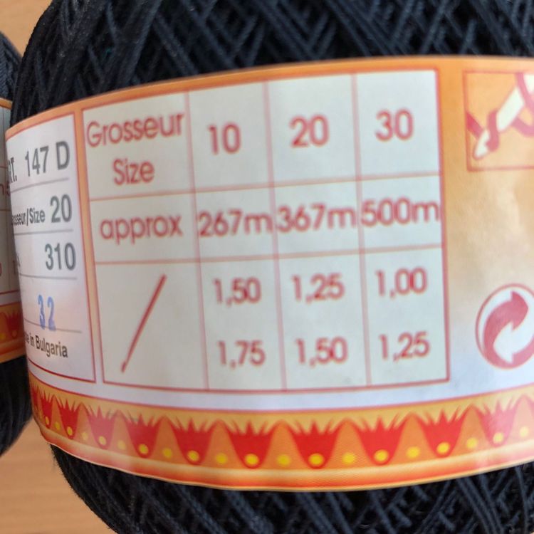 Golo Häkelgarn Größe 20 - 3 Knäuel Baumwolle, 360m, Für Feine Arbeiten