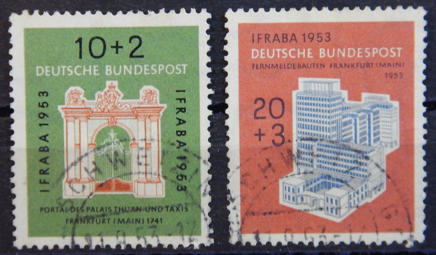 Tutti i francobolli: BRD Kat. 171-172 gest. 1953 Kat. 65 Euro – Usato da Zürich venduto da Muehlekauf