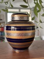 Vase Oblau Porzellan Joyas de Porcelana Vintage Deckelvase