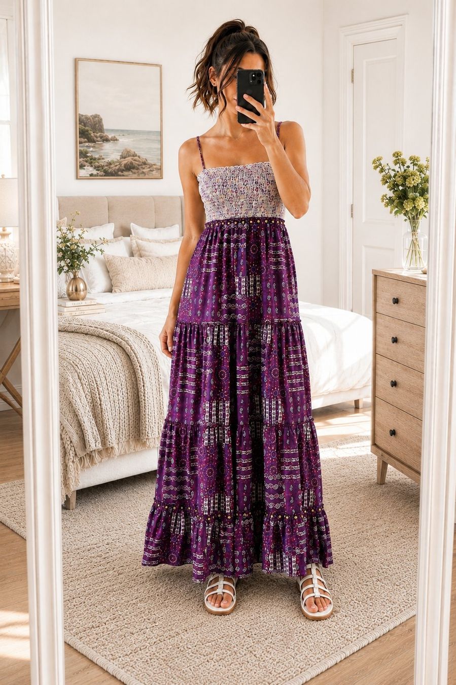 Kleider: Maxikleid Boho Lila Gr. 34 Baumwolle – Neu (gemäss Beschreibung) aus Fully von VaneaSelection 2