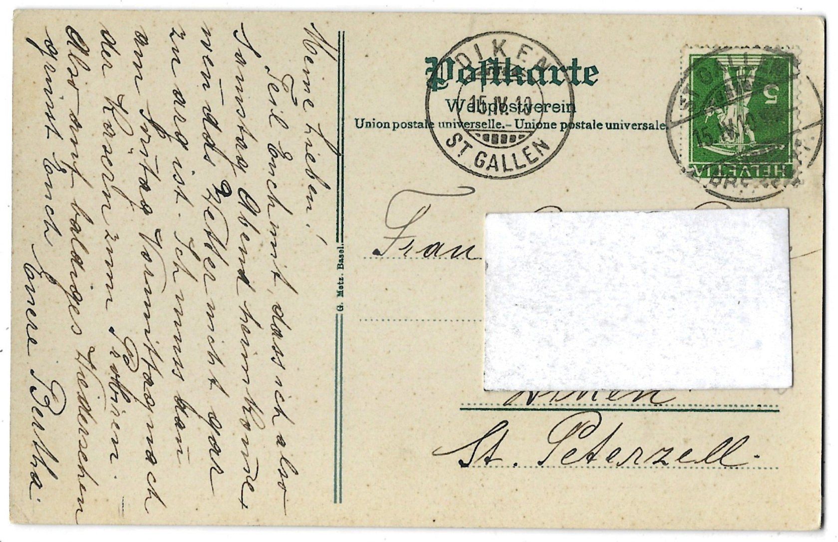 Cartoline postali: St.  Gallen,  Stiftbibliothek – Usato da Bütschwil venduto da Jackson1A 1