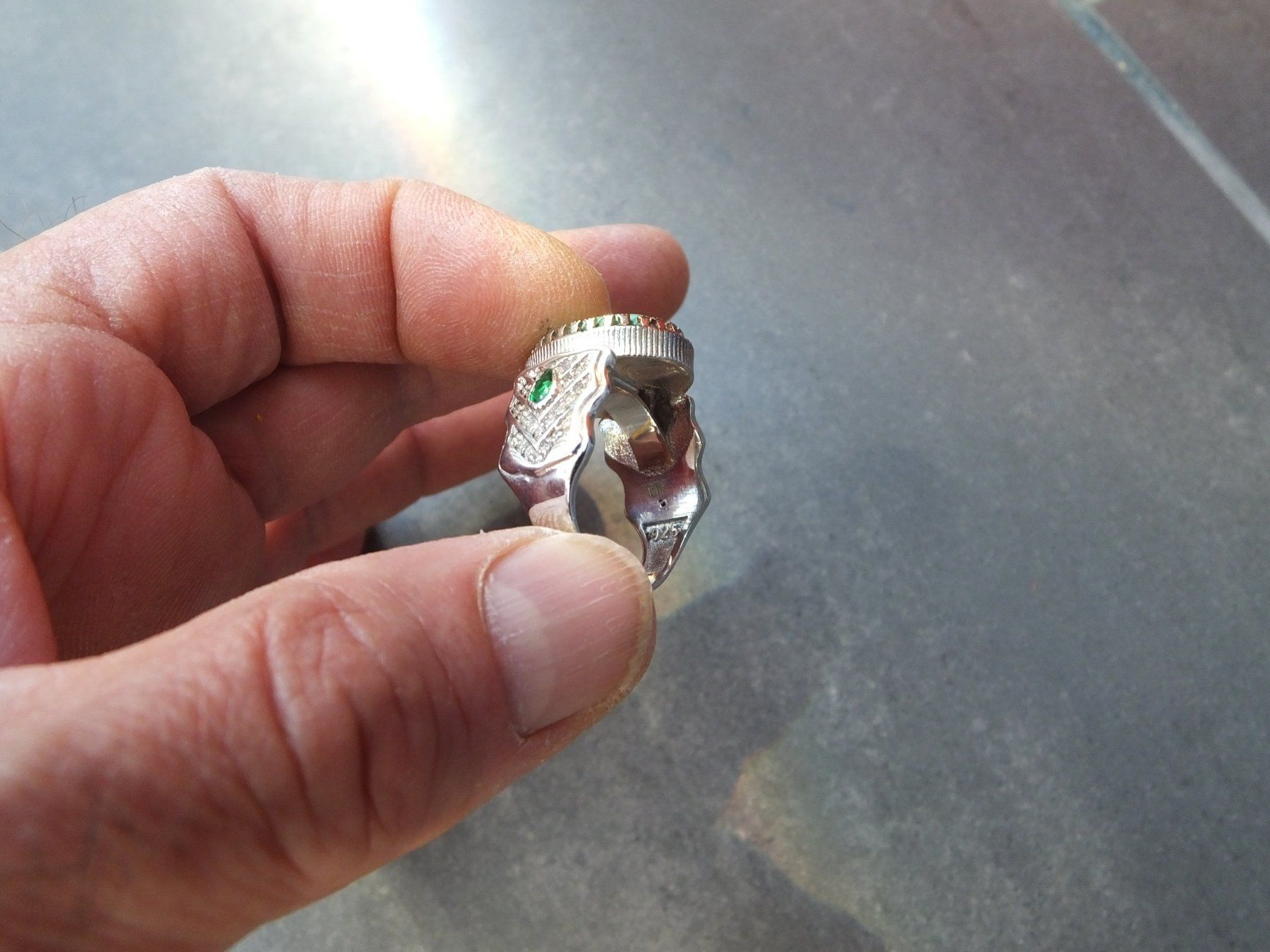 Anelli: Herrenring mit Echtem Malachite Stein – Nuovo (secondo la descrizione) da Unterentfelden venduto da l654321a 4
