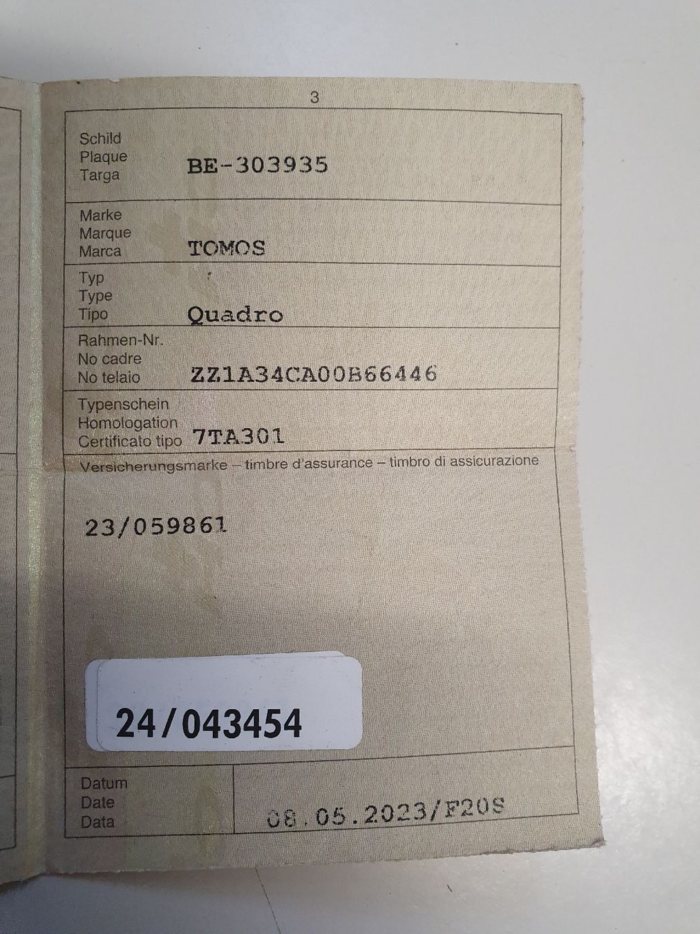 Tomos Ciclomotori: Tomos Mofa  – Difettoso da Niedermuhlern venduto da chuenig 5