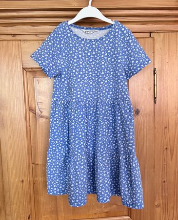 TOP 🩷 Gr 122/128 Kleid blau weiss
