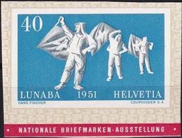 1951, Ausschnitt aus LUNABA-Block Nr. 32A, sauber postfr.**.