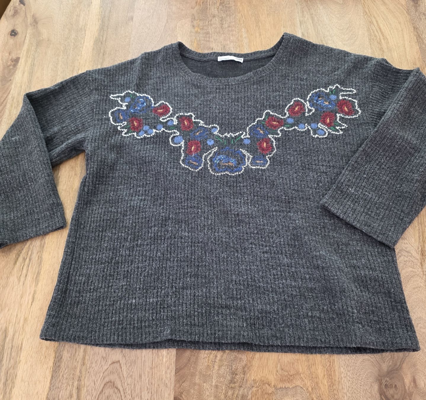Zara Maglioni & Felpe: Strickpullover Zara Gr. M Blumen Stickerei  – Usato da Rheinsulz venduto da Gilea 6