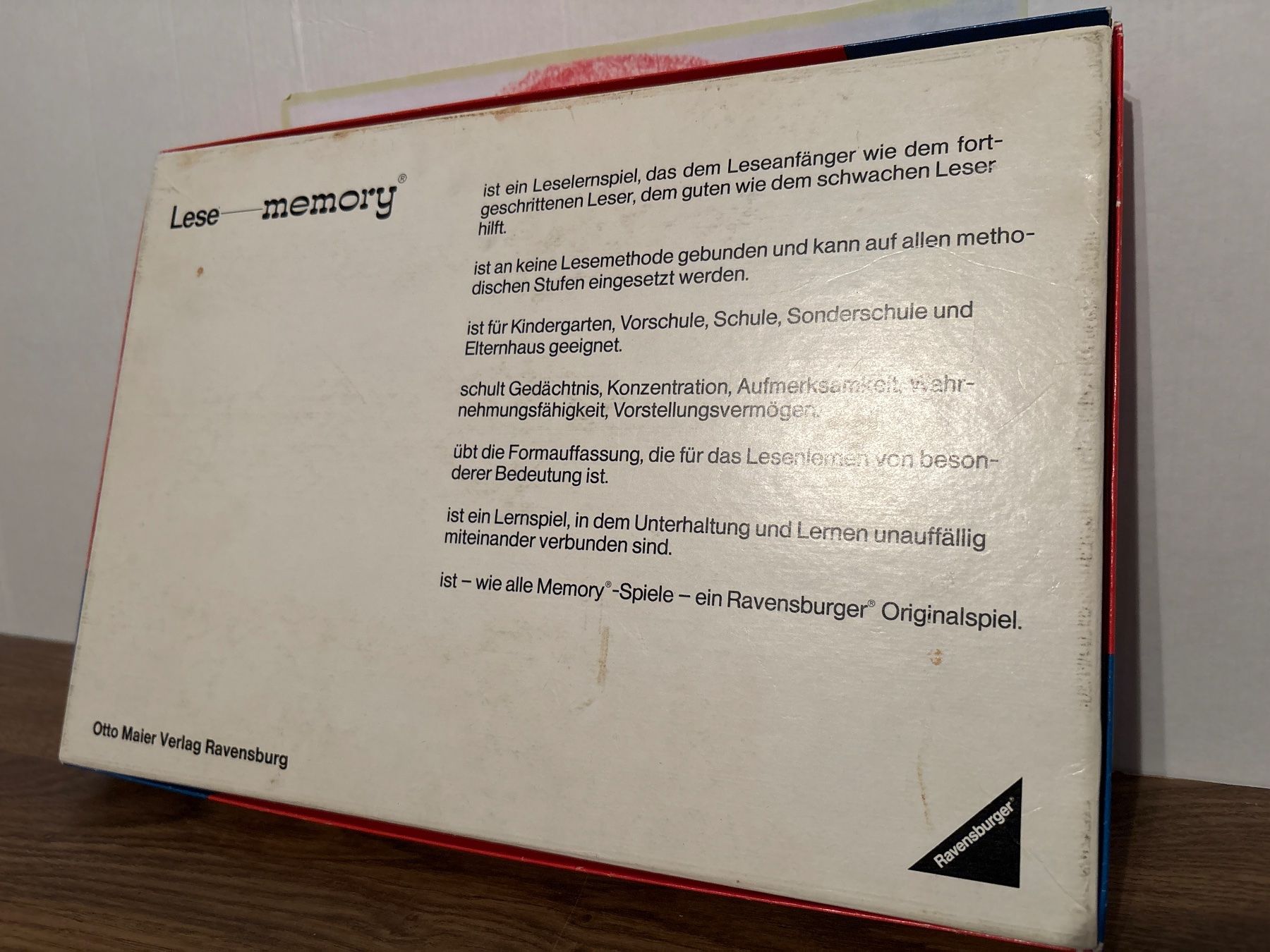 Ravensburger Spiele: Lese-Memory - Spiel von Ravensburger - 1971 – Gebraucht aus Andwil SG von Rainboli 1