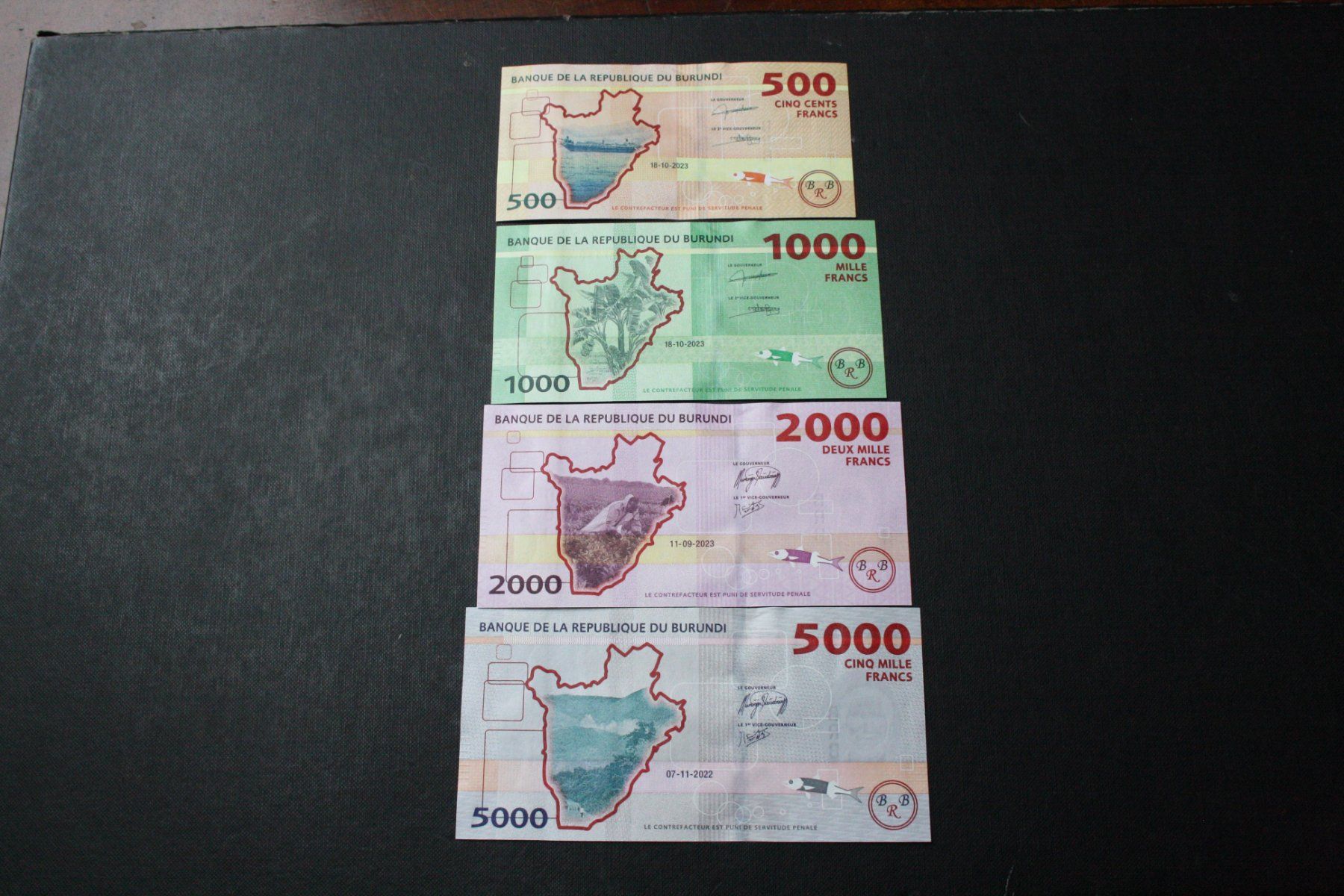 Banknoten: Serie UNC Burundi 500/1000/2000/5000 francs – Neu (gemäss Beschreibung) aus Cormondrèche von Hermes.monnaies